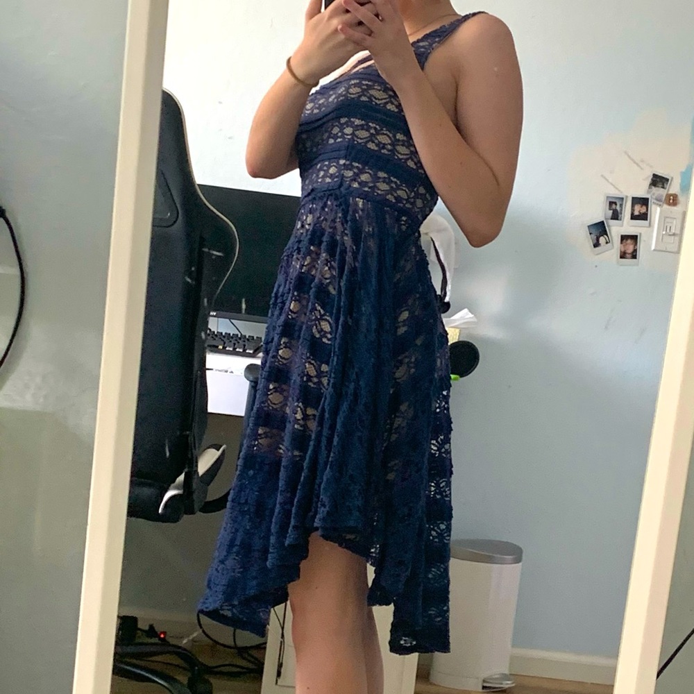 Blue Lace Semi-Formal Dress